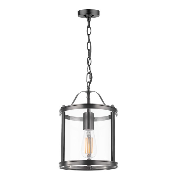 (image for) Laura Ashley Harrington Single Pendant Matt Black and Glass